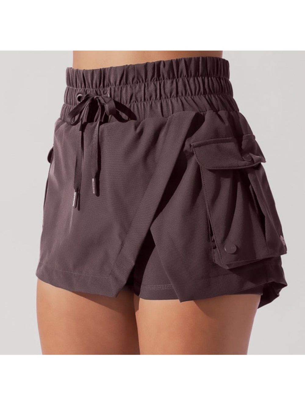 POPFLEX Layered Athletic Skort - Chocolate Brown